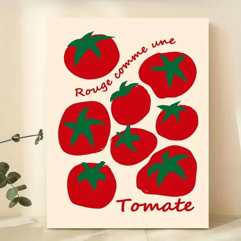 Sustainable Living Products - Modern Colorful Red Tomatoes Wall Art