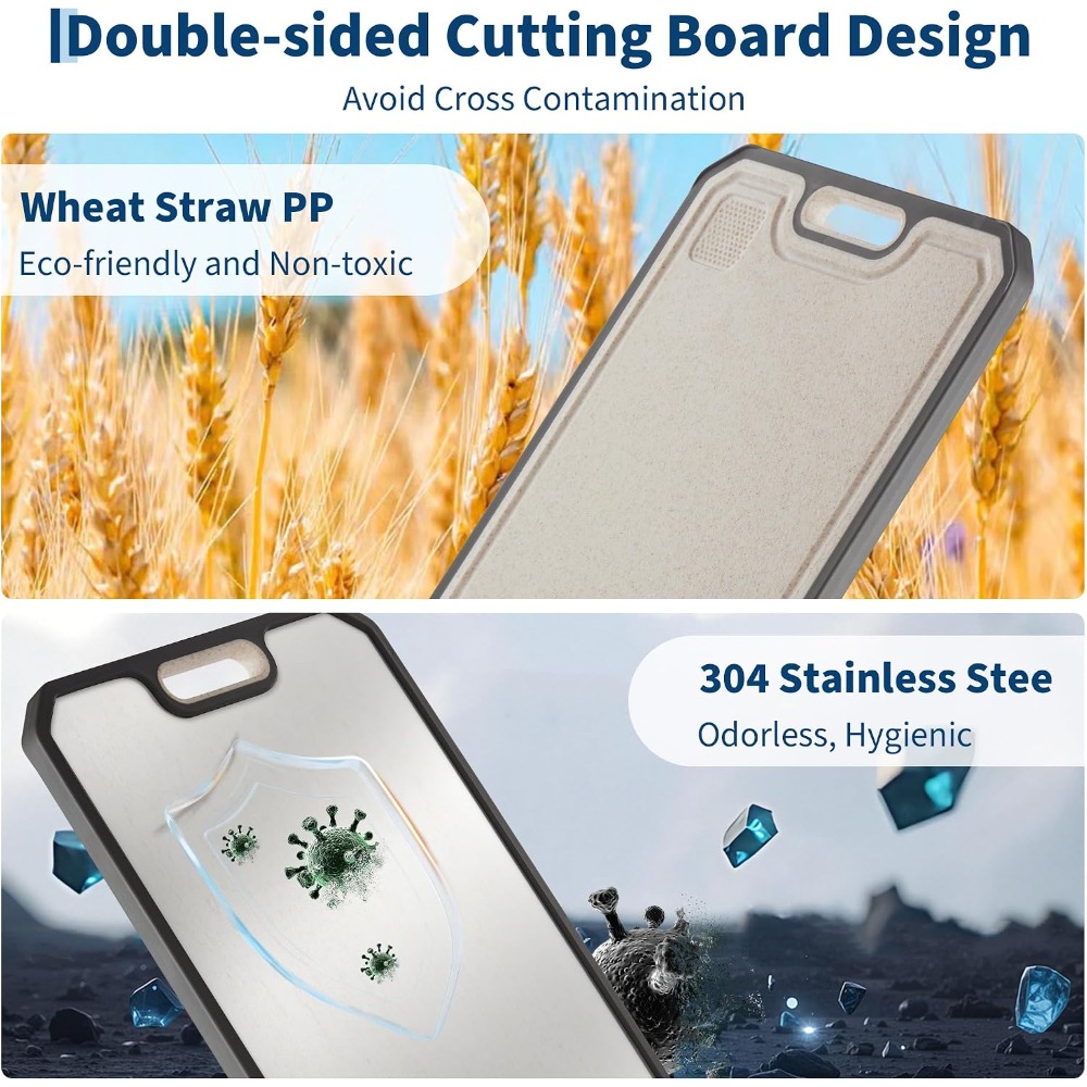 Stainless Steel Chopping Board - Stainless Steel Straw ulasan dan harga