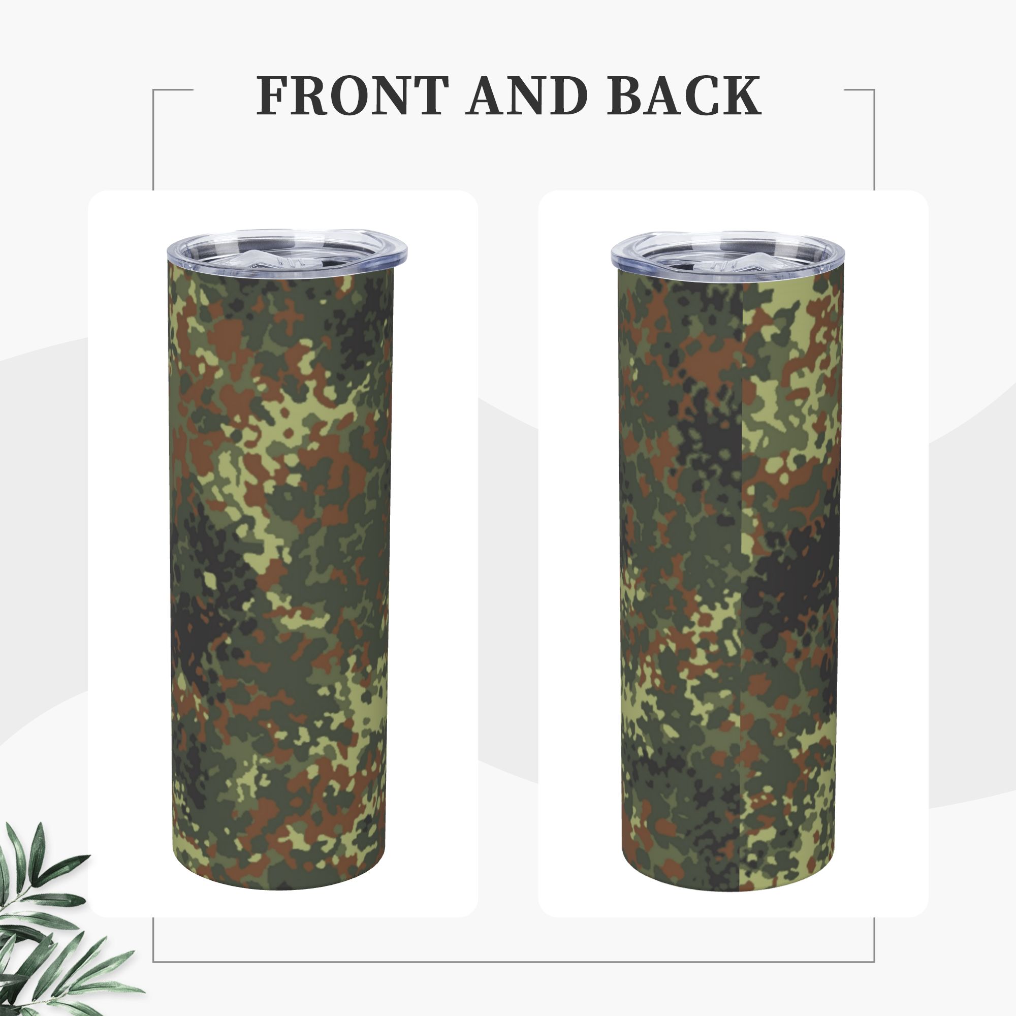 Flecktarn Camo Tumbler Vacuum  - Stainless Steel Straw ulasan dan harga