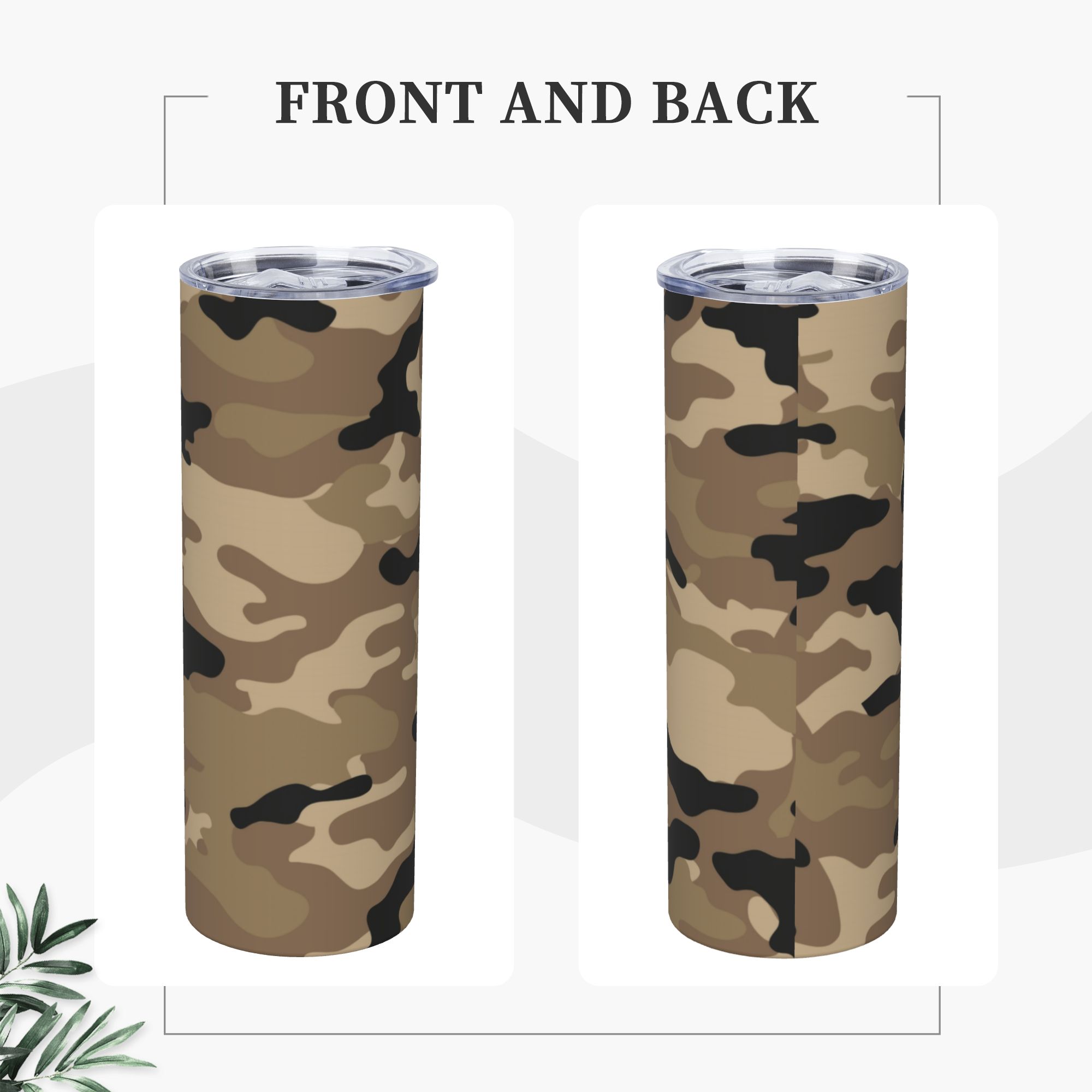 Brown Woodland Camo Pattern Va - Stainless Steel Straw ulasan dan harga