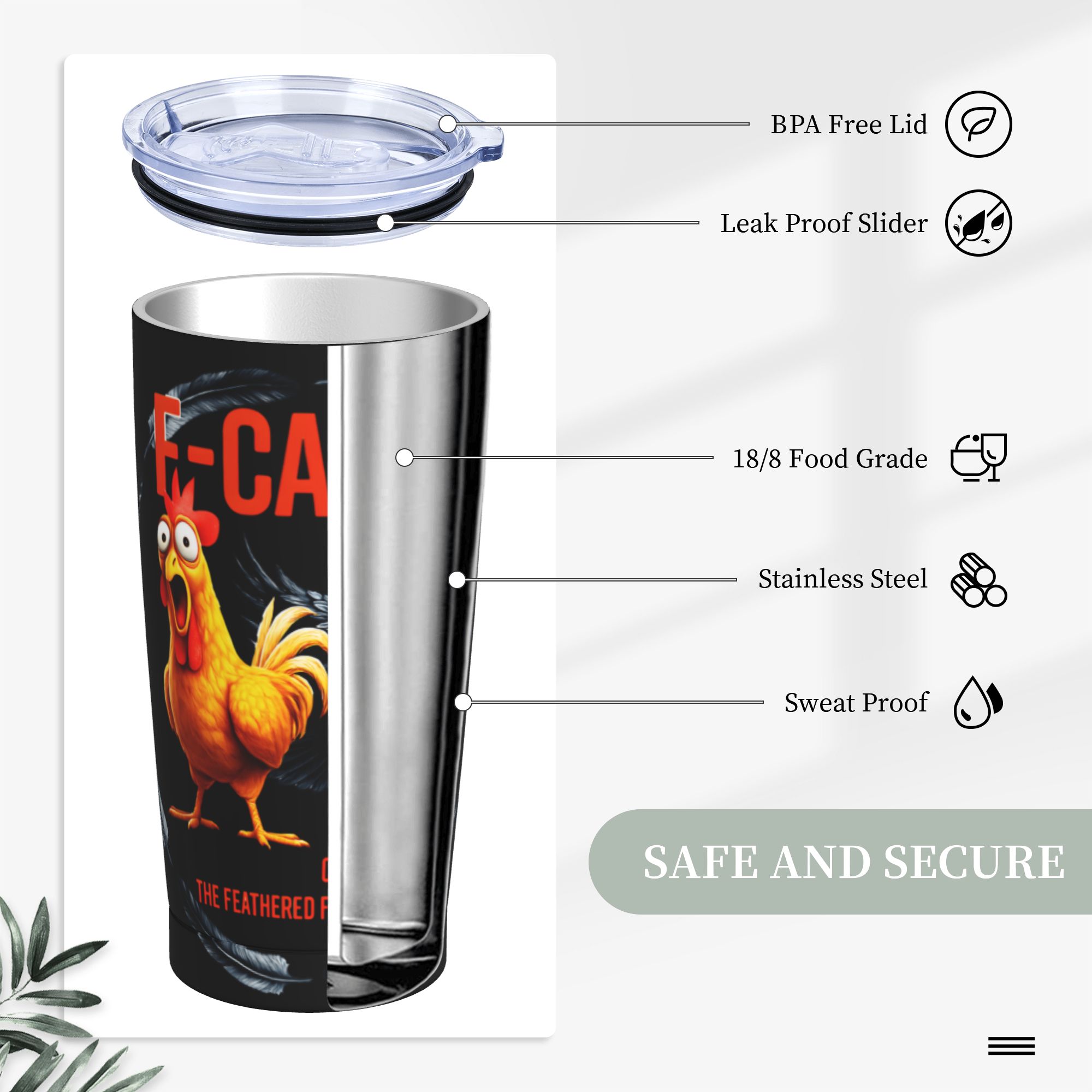 F-Caw-F Chicken FCAWF Insulate - Stainless Steel Straw ulasan dan harga