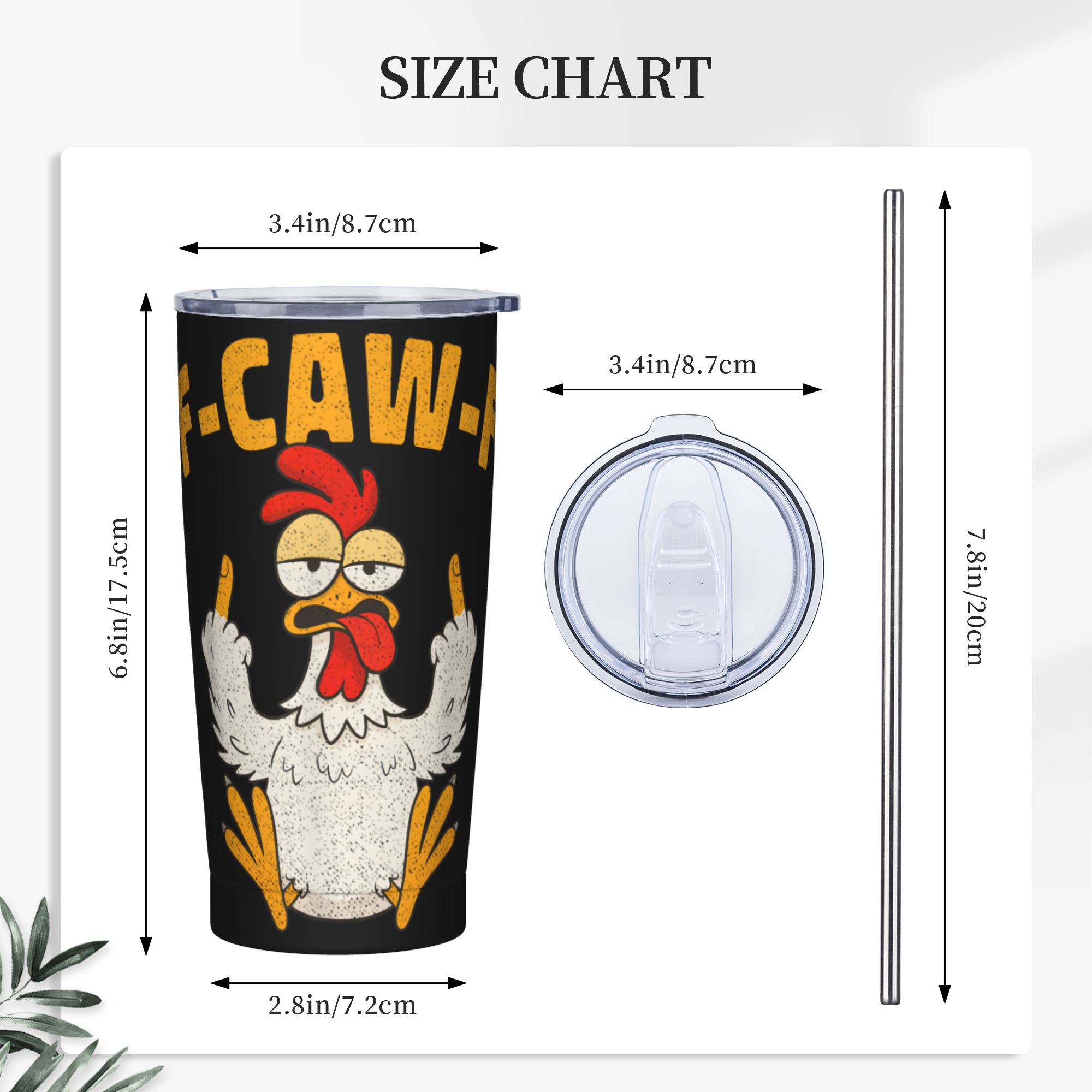 Funny F-Caw-F Chicken FCAWF Tu - Stainless Steel Straw ulasan dan harga