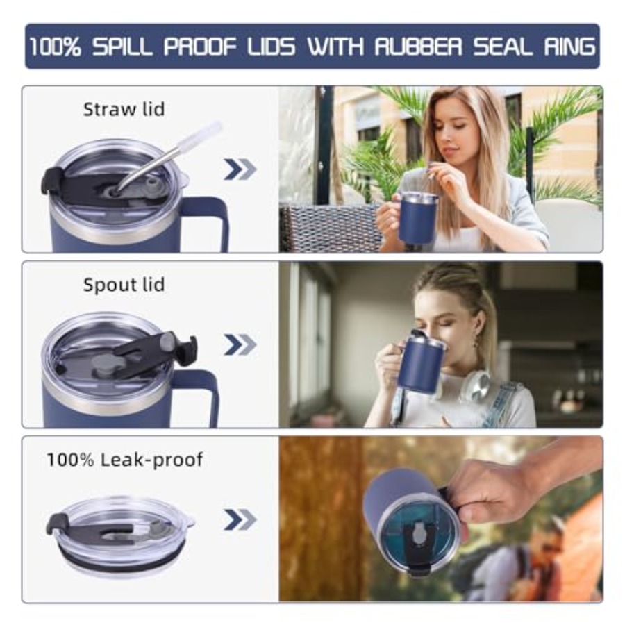 Coffee mug for travel and camp - Stainless Steel Straw ulasan dan harga